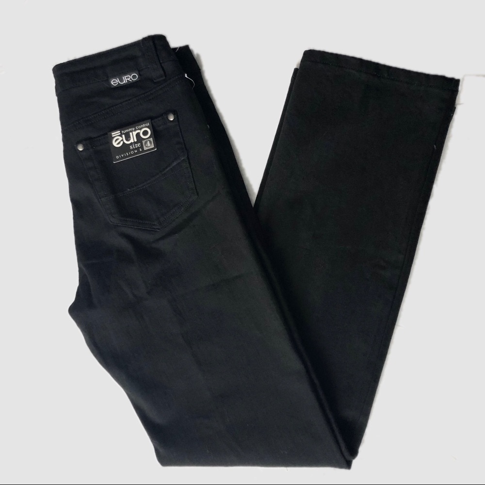 Euro Brand Black Tummy Control Jeans NWT